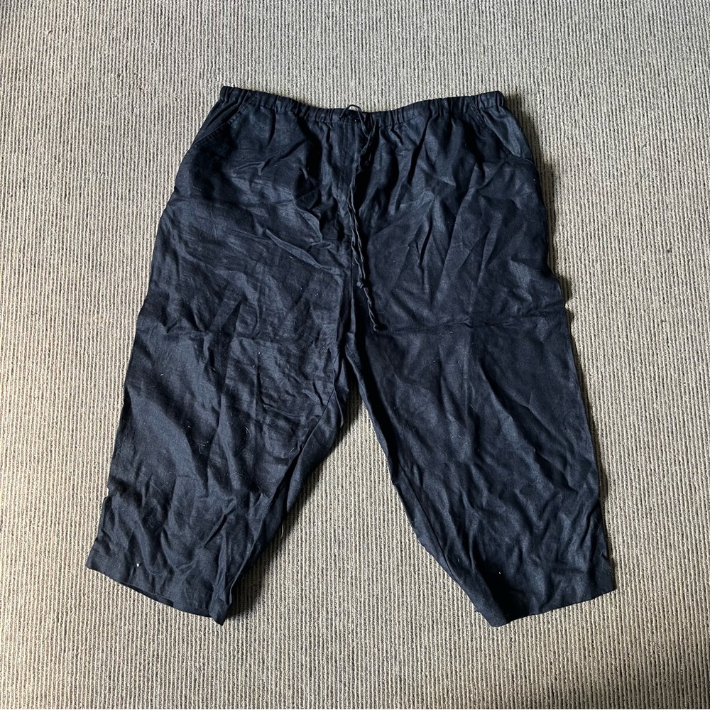 Black linen pants with drawstring waist size 22